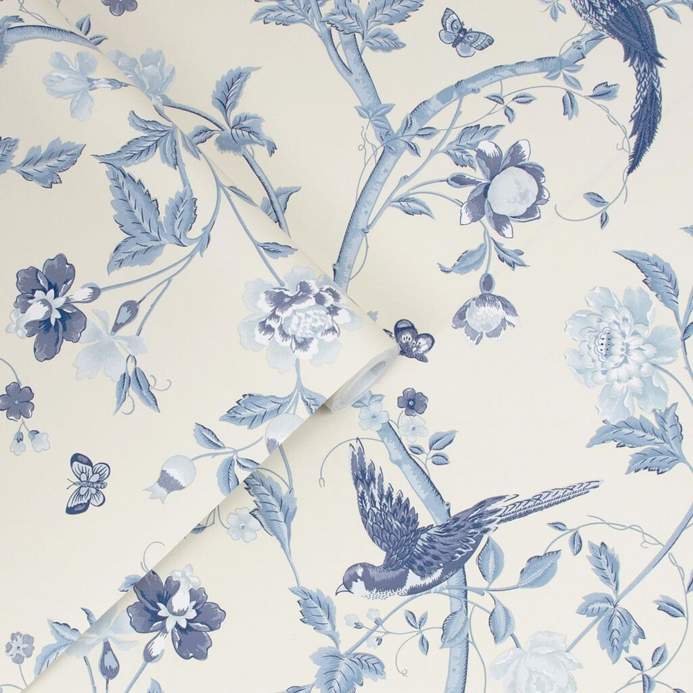 laura ashley summer palace royal blue wallpaper