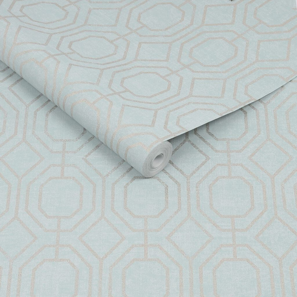 luxe geo duck egg wallpaper