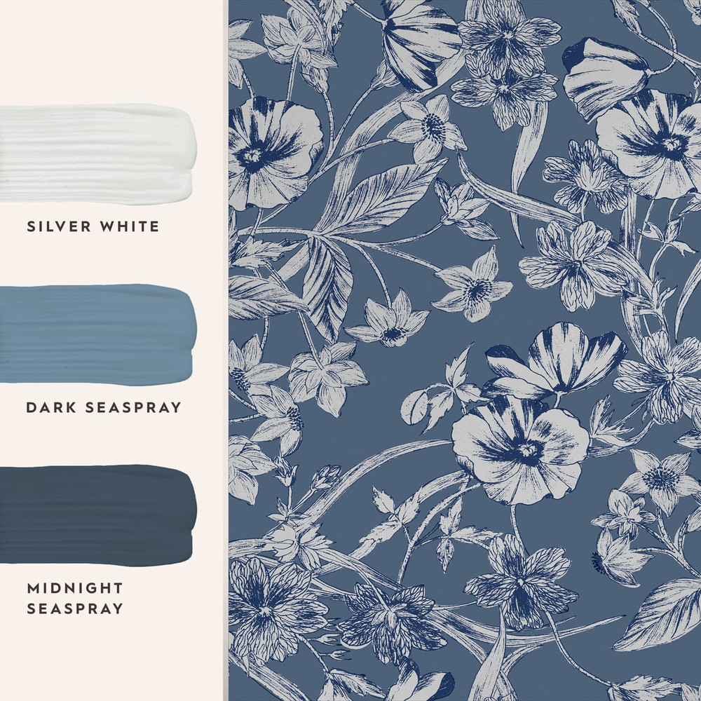 Laura Ashley Summerhill Midnight Blue Wallpaper