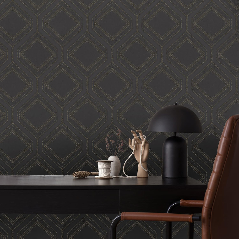 Savile Row Charcoal Wallpaper