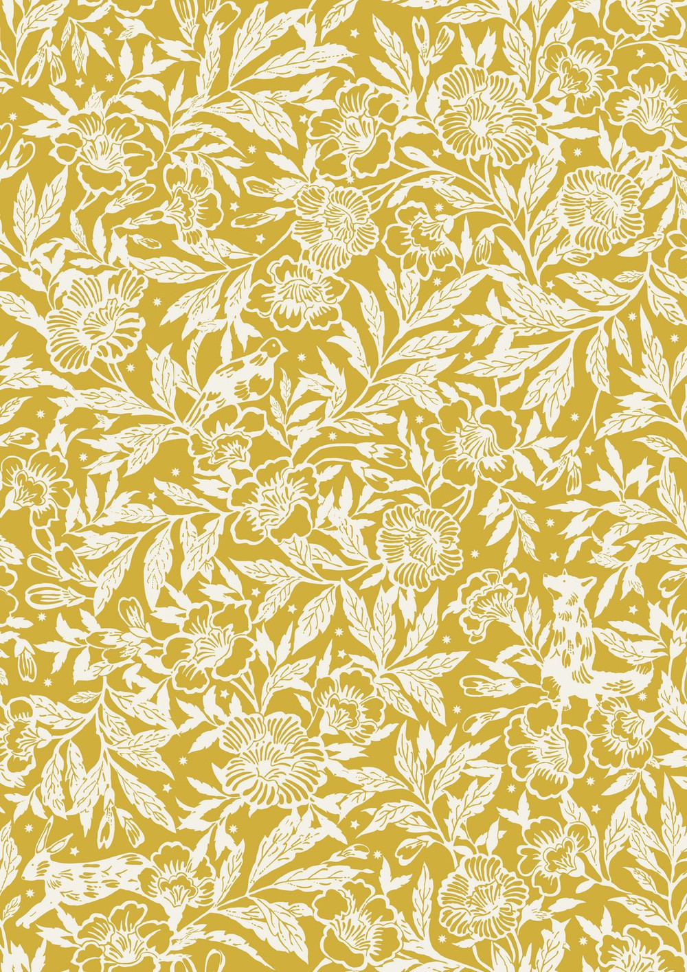 Joules Twilight Ditsy Antique Gold Wallpaper - 118542_TILE_01.jpg
