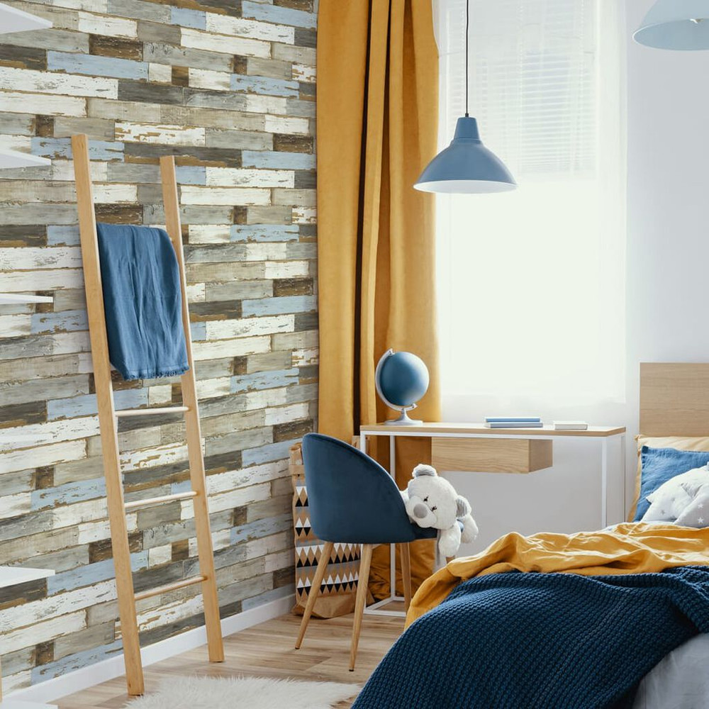 transform distressed wood wallpaper