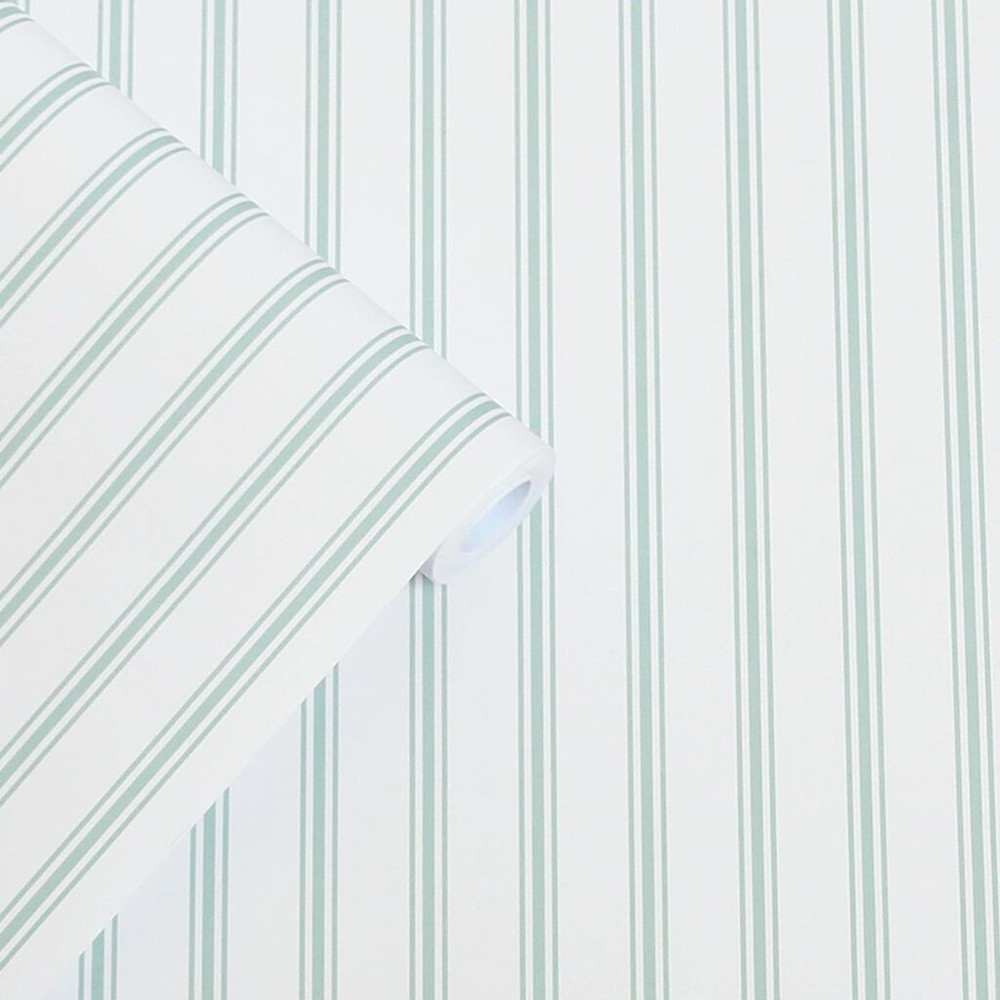 laura ashley farnworth stripe sage green wallpaper