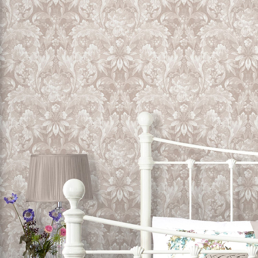 Laura Ashley Apolline Dove Grey Wallpaper