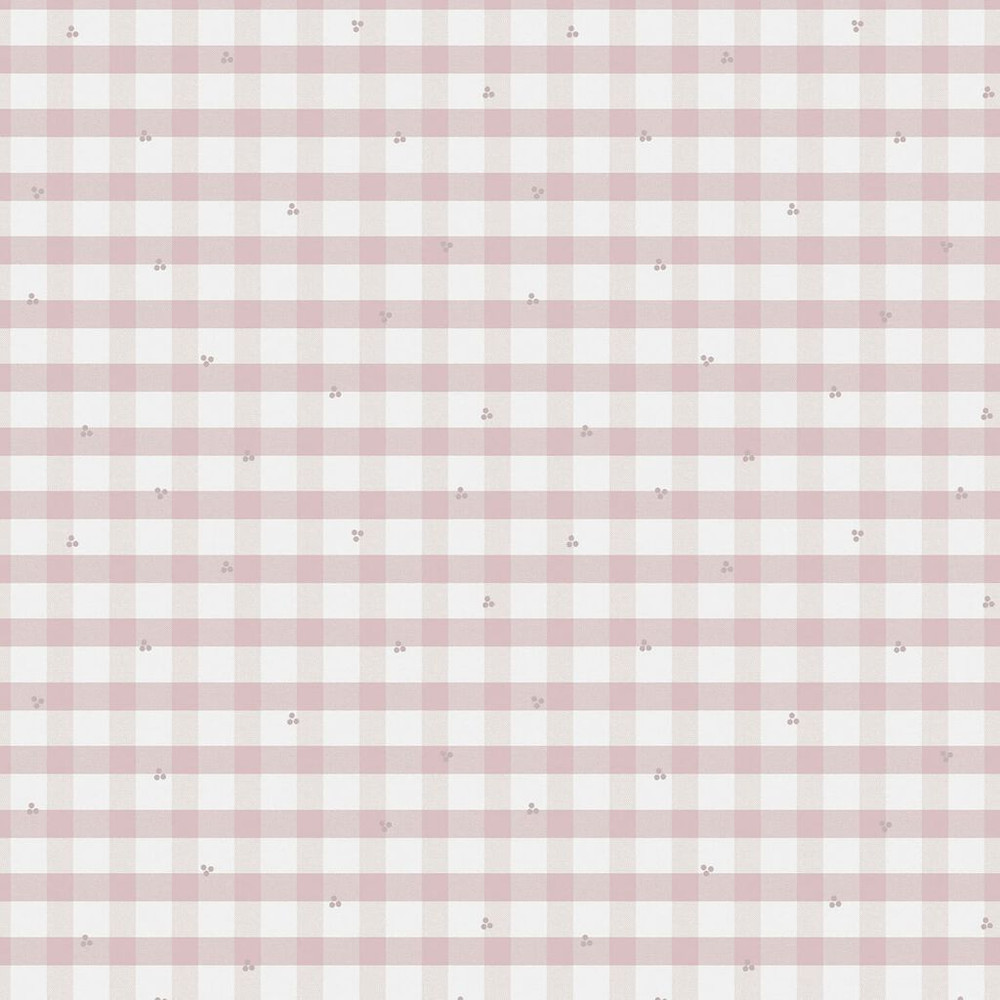 Laura Ashley Gingham Pale Amethyst Purple Wallpaper