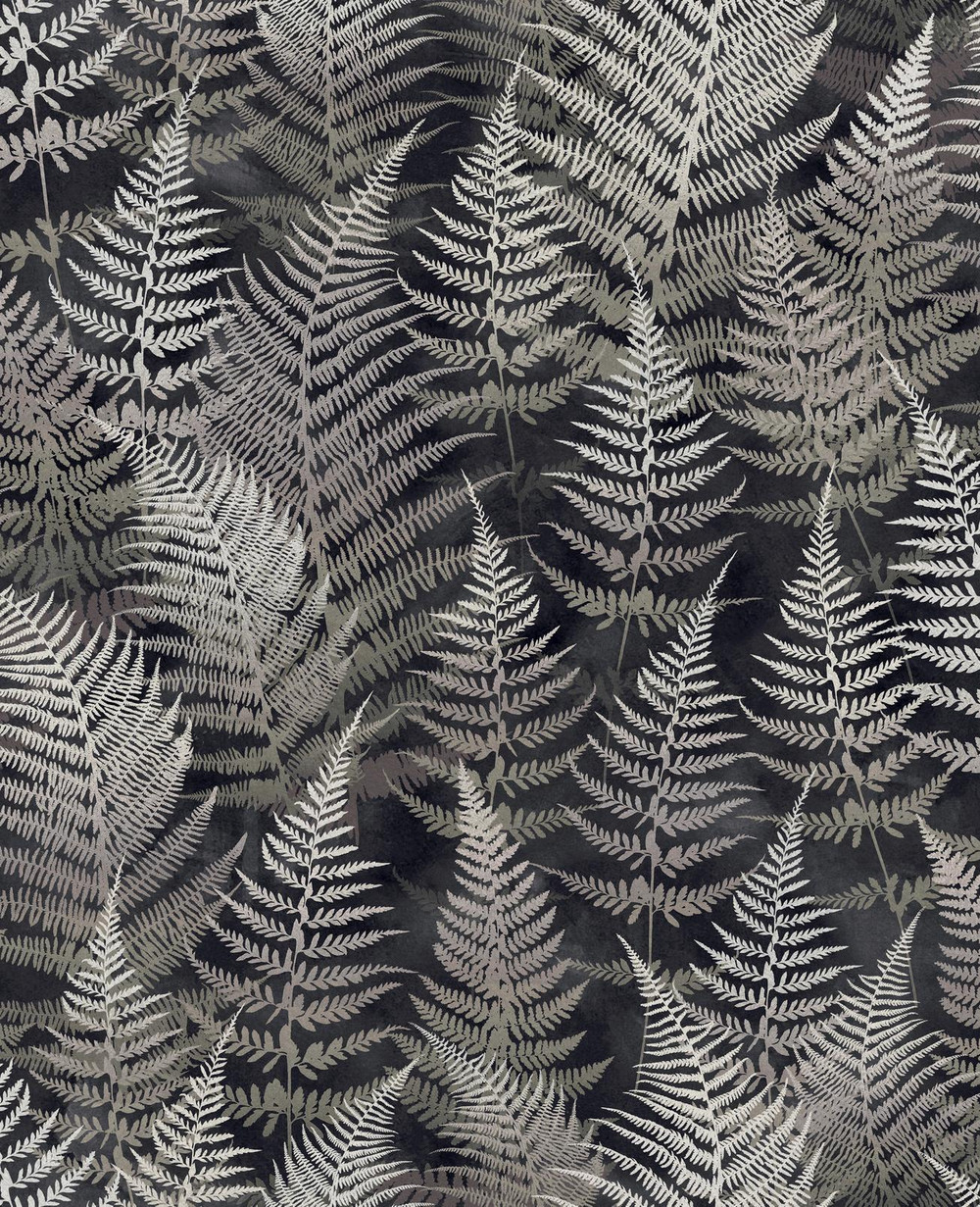 Woodland Fern Charcoal Wallpaper by Clarissa Hulse - 120366_TILE_01.jpg