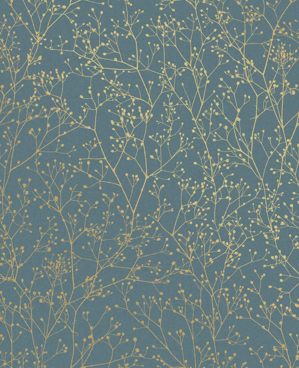 Gypsophila Airforce Blue & Soft Gold Wallpaper by Clarissa Hulse - 120384_TILE_01.jpg