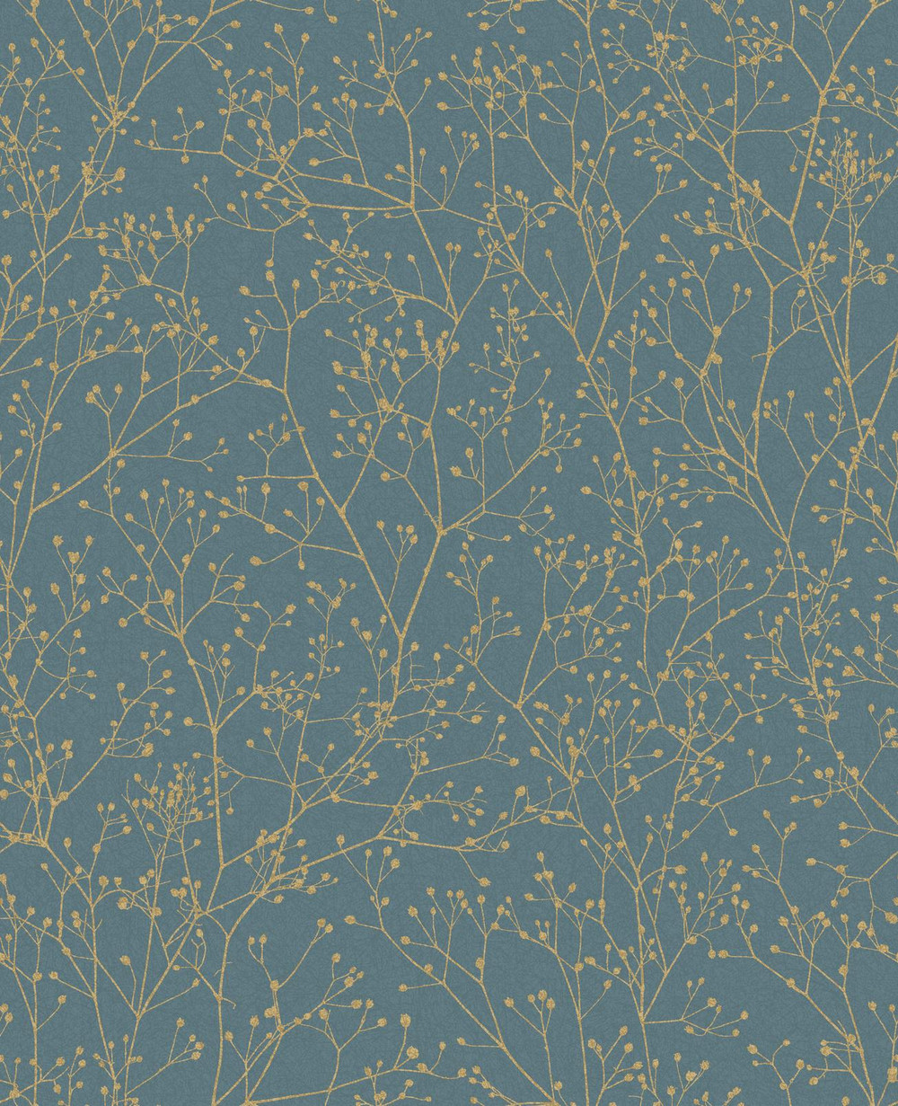 Gypsophila Airforce Blue & Soft Gold Wallpaper by Clarissa Hulse - 120384_TILE_02.jpg