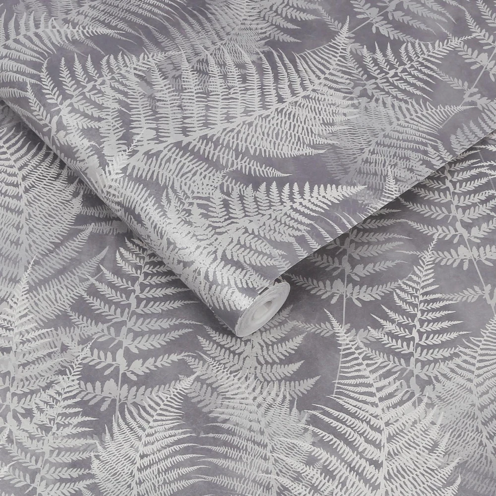 Woodland Fern Pewter Wallpaper by Clarissa Hulse - 120368_ROLLSHOT_01.jpg