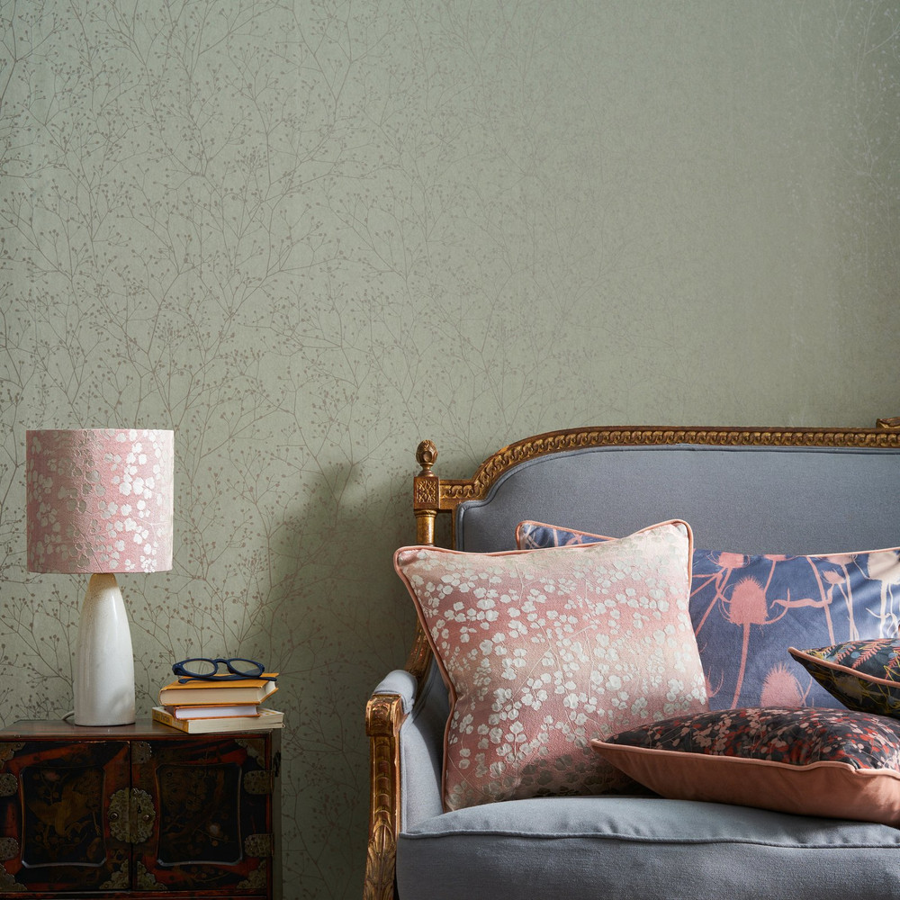 Gypsophila Spring Green & Silver Wallpaper by Clarissa Hulse - 120388_ROOMSET_02.jpg