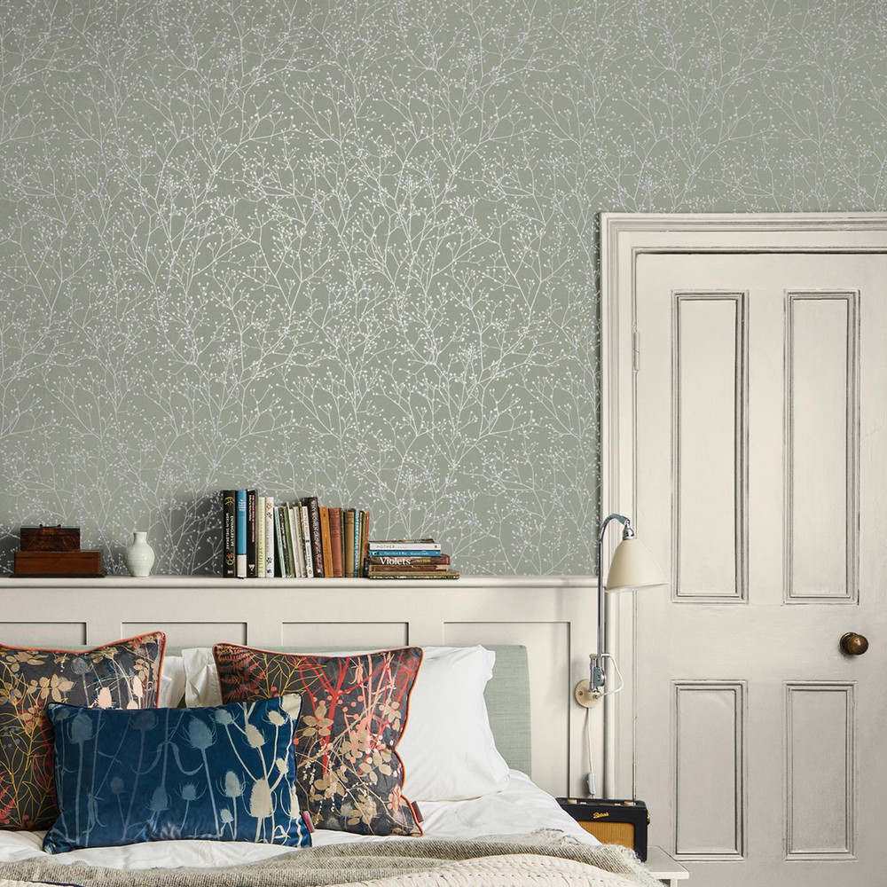 Gypsophila Spring Green & Silver Wallpaper by Clarissa Hulse - 120388_ROOMSET_GYPSOPHILA SPRING GREEN AND SILVER_01.jpg