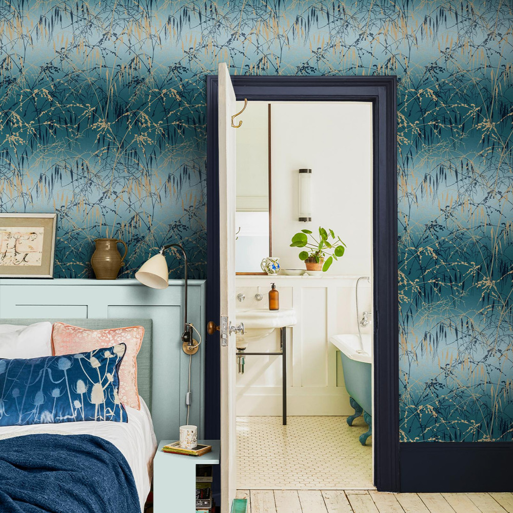 Meadow Grass Teal & Soft Gold Wallpaper by Clarissa Hulse - 120391_ROOMSET_MEADOW GRASS TEAL AND SOFT GOLD_01.jpg