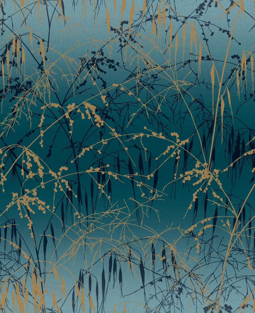 Meadow Grass Teal & Soft Gold Wallpaper by Clarissa Hulse - 120391_TILE_01.jpg