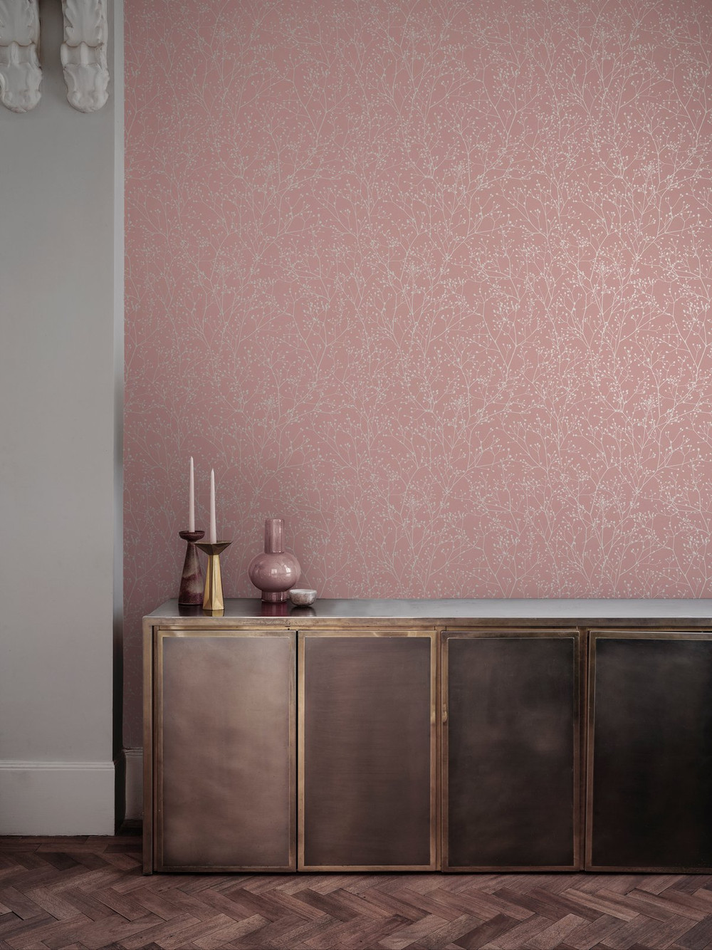 Gypsophila Shell & Rose Gold Wallpaper by Clarissa Hulse - 120373_ROOMSET_01.jpg