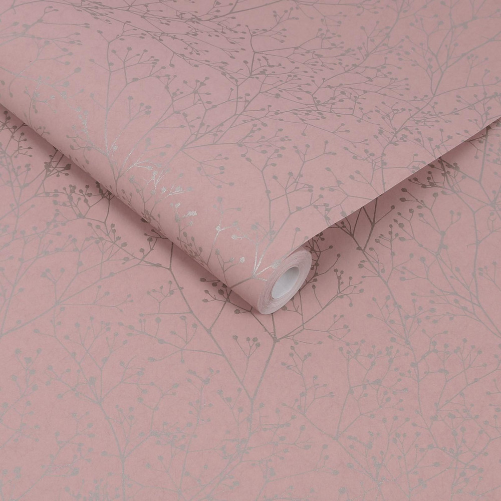 Gypsophila Shell & Rose Gold Wallpaper by Clarissa Hulse - 120373_ROLLSHOT_01.jpg