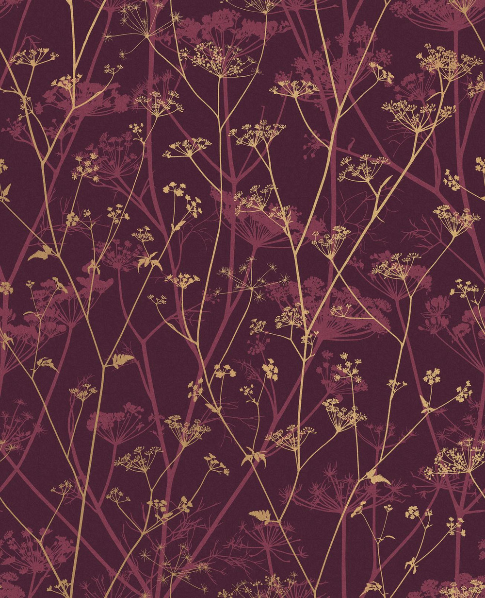 Wild Chervil Damson & Gold Wallpaper by Clarissa Hulse - 120397_TILE_01.jpg