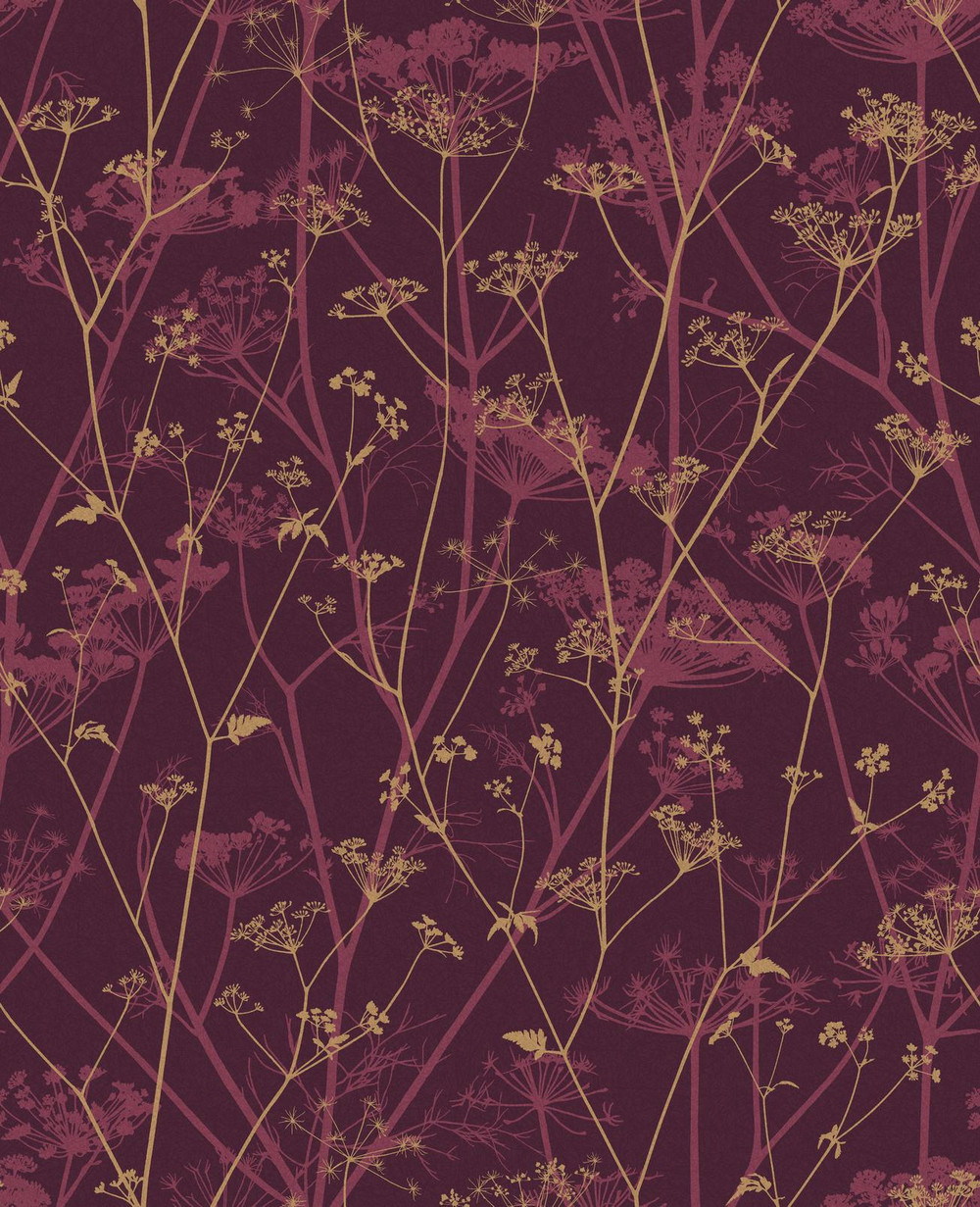 Wild Chervil Damson & Gold Wallpaper by Clarissa Hulse - 120397_TILE_02.jpg