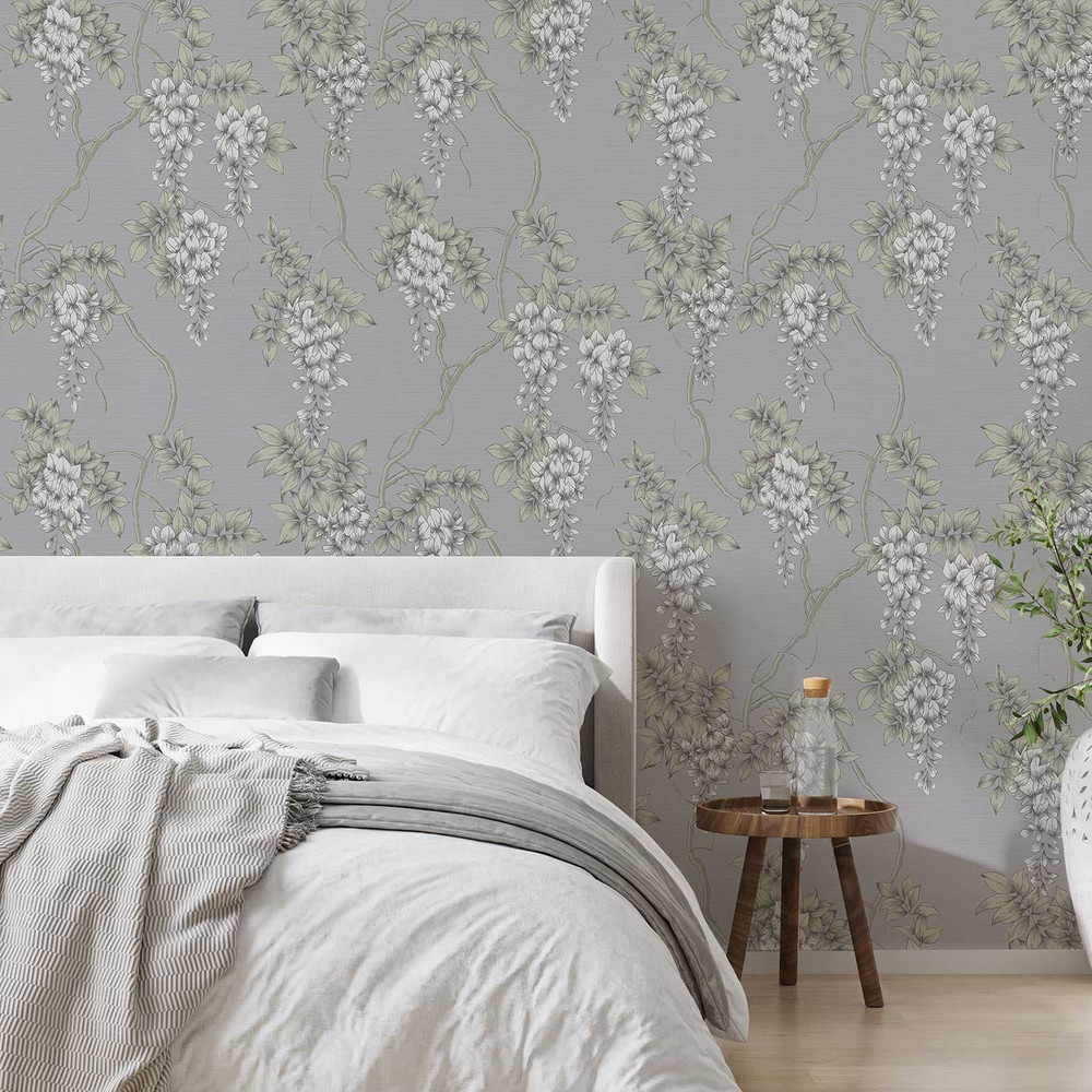 Wisteria Mauve Wallpaper