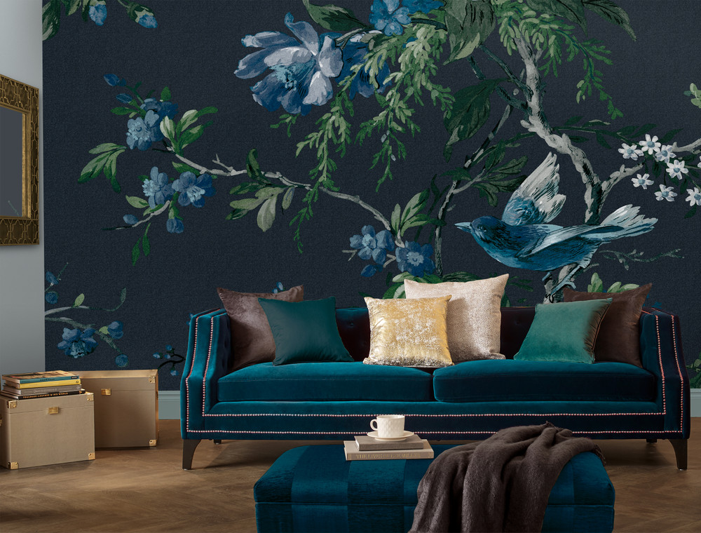 Venetian Floral Midnight Bespoke Mural