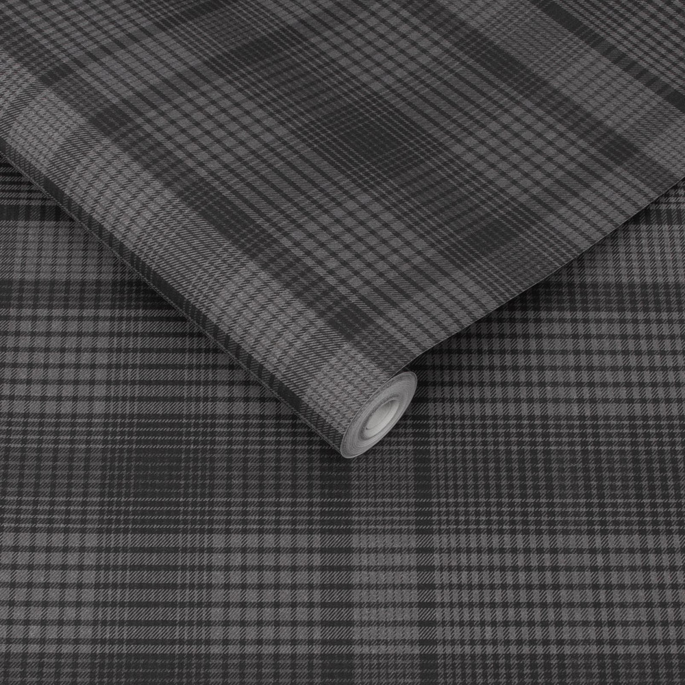 Heritage Plaid Charcoal Wallpaper - 107596_ROLLSHOT_HERITAGE PLAID CHARCOAL_02.jpg