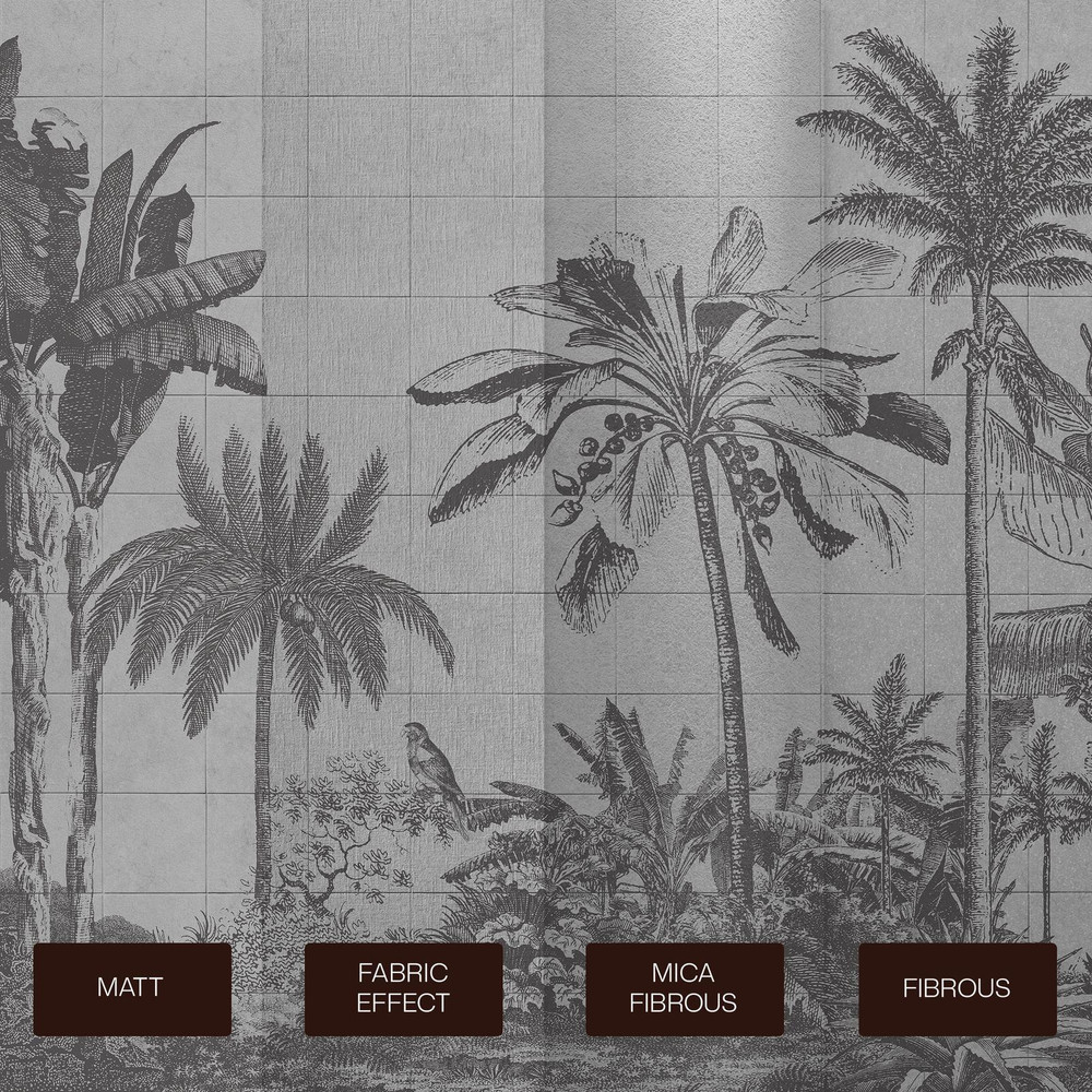 Tiled Jungle Black & White Bespoke Mural - 114332_SUBSTRATE_01.jpg