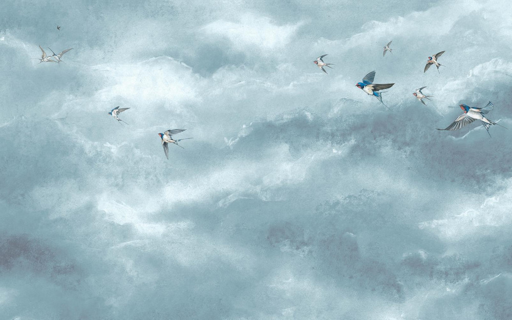Flight of Swallows Daybreak Bespoke Mural - 117755_MAINTILE_01.jpg