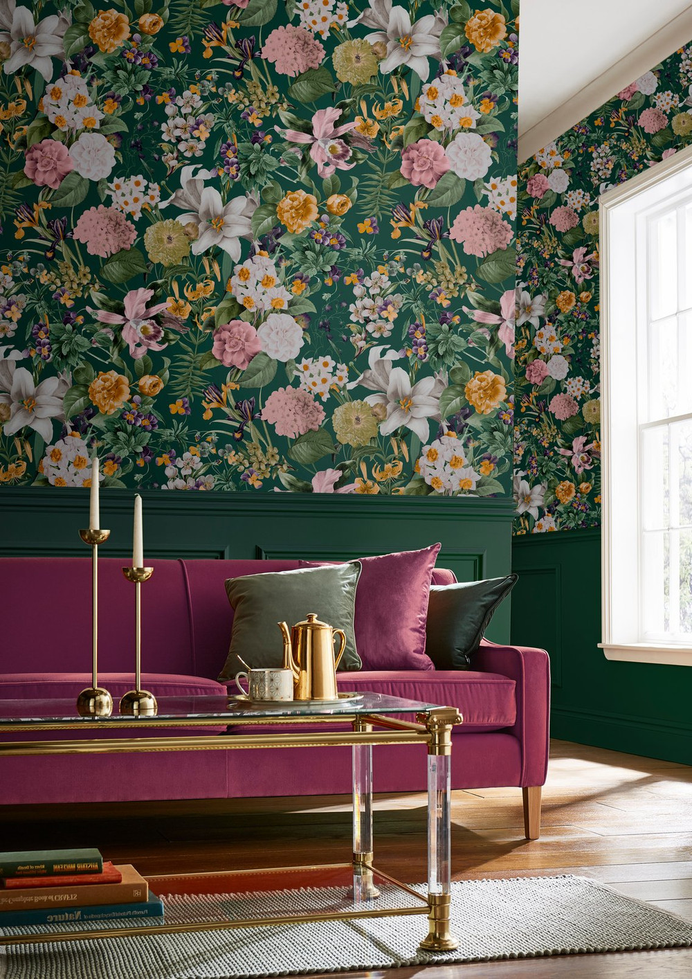 Glasshouse Flora Emerald Wallpaper - 113963_ROOMSET_GLASSHOUSE FLORA EMERALD_02.jpg