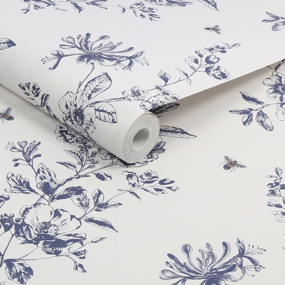 Joules Honey Floral Creme Wallpaper - 120866_ROLLSHOT_01.jpg
