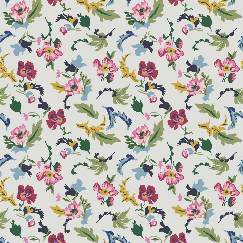 Joules Cambridge Painted Floral Creme Wallpaper - 120867_TILE_01.jpg