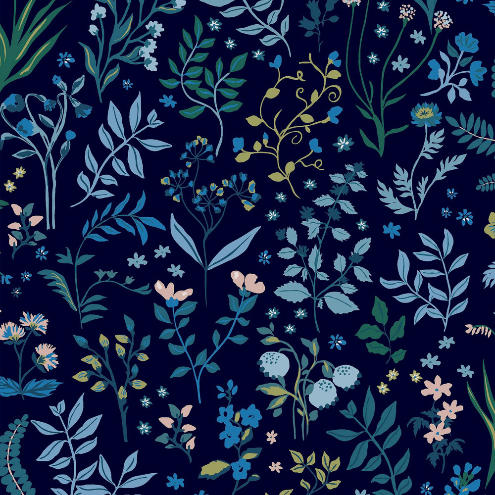 Joules Holcombe Floral Navy Wallpaper - 120874_TILE_01.jpg