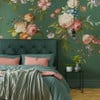 Hague Fleurs Teal Bespoke Mural Hague Fleurs Teal Bespoke Mural