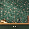 Bird & Pomegranate Deep Green Wallpaper Bird & Pomegranate Deep Green Wallpaper