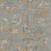Ornamental Leaf Steel & Gold Wallpaper Ornamental Leaf Steel & Gold Wallpaper