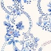 Cath Kidston Road Floral Blue & White Wallpaper Cath Kidston Road Floral Blue & White Wallpaper