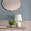Laura Ashley Semington Floral Geo Newport Blue Wallpaper Laura Ashley Semington Floral Geo Newport Blue Wallpaper
