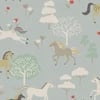 Sophie Allport Forest Ponies Witham Blue Wallpaper Sophie Allport Forest Ponies Witham Blue Wallpaper