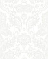 Gothic Damask Flock White Wallpaper Gothic Damask Flock White Wallpaper