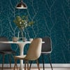 Boreas Teal & Silver Wallpaper Boreas Teal & Silver Wallpaper