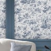 Laura Ashley Toile de Jouy Dark Seaspray Blue Wallpaper Laura Ashley Toile de Jouy Dark Seaspray Blue Wallpaper