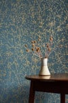Gypsophila Airforce Blue & Soft Gold Wallpaper by Clarissa Hulse Gypsophila Airforce Blue & Soft Gold Wallpaper by Clarissa Hulse