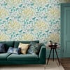 Summer Border Verdigris Wallpaper by Clarissa Hulse Summer Border Verdigris Wallpaper by Clarissa Hulse