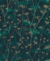 Wild Chervil Kingfisher & Gold Wallpaper by Clarissa Hulse Wild Chervil Kingfisher & Gold Wallpaper by Clarissa Hulse