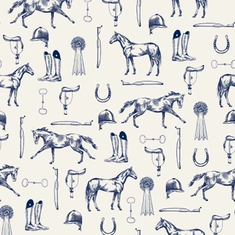 Joules Sketched Equestrian Cream & Blue Wallpaper - 128902_TILE_SKETCHED EQUESTRIAN PRINT CREAM & BLUE_01.jpg