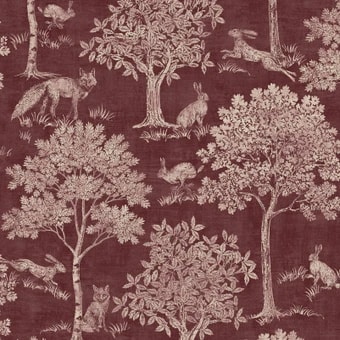 Joules Fox & Hare Red Wallpaper - 149579_TILE_FOX & HARE RED_01.jpg