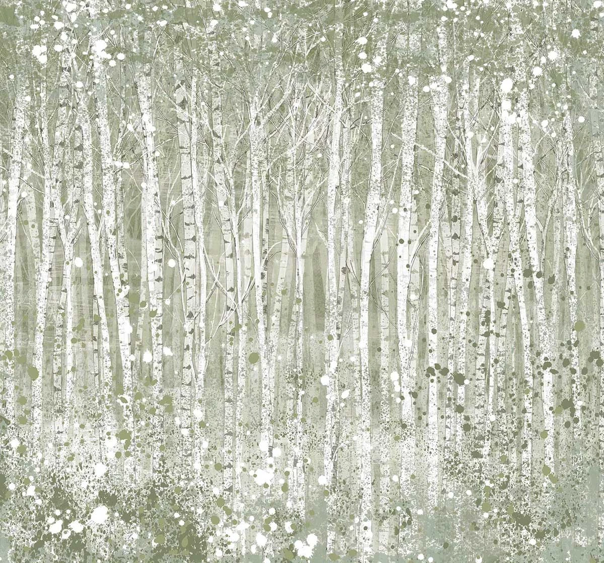 Painterly Woods Sage Bespoke Mural