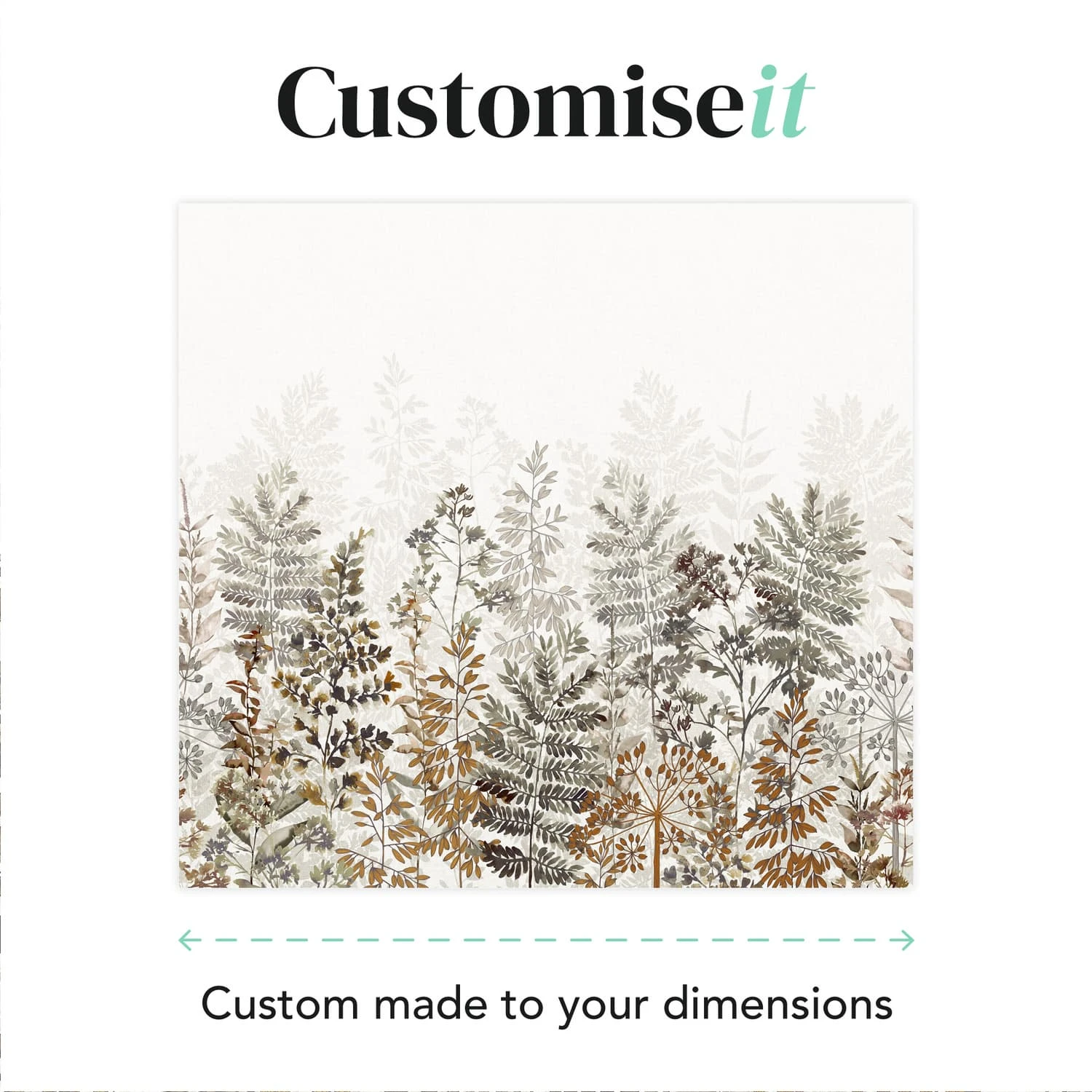Leaf Silhouette Rust Bespoke Mural