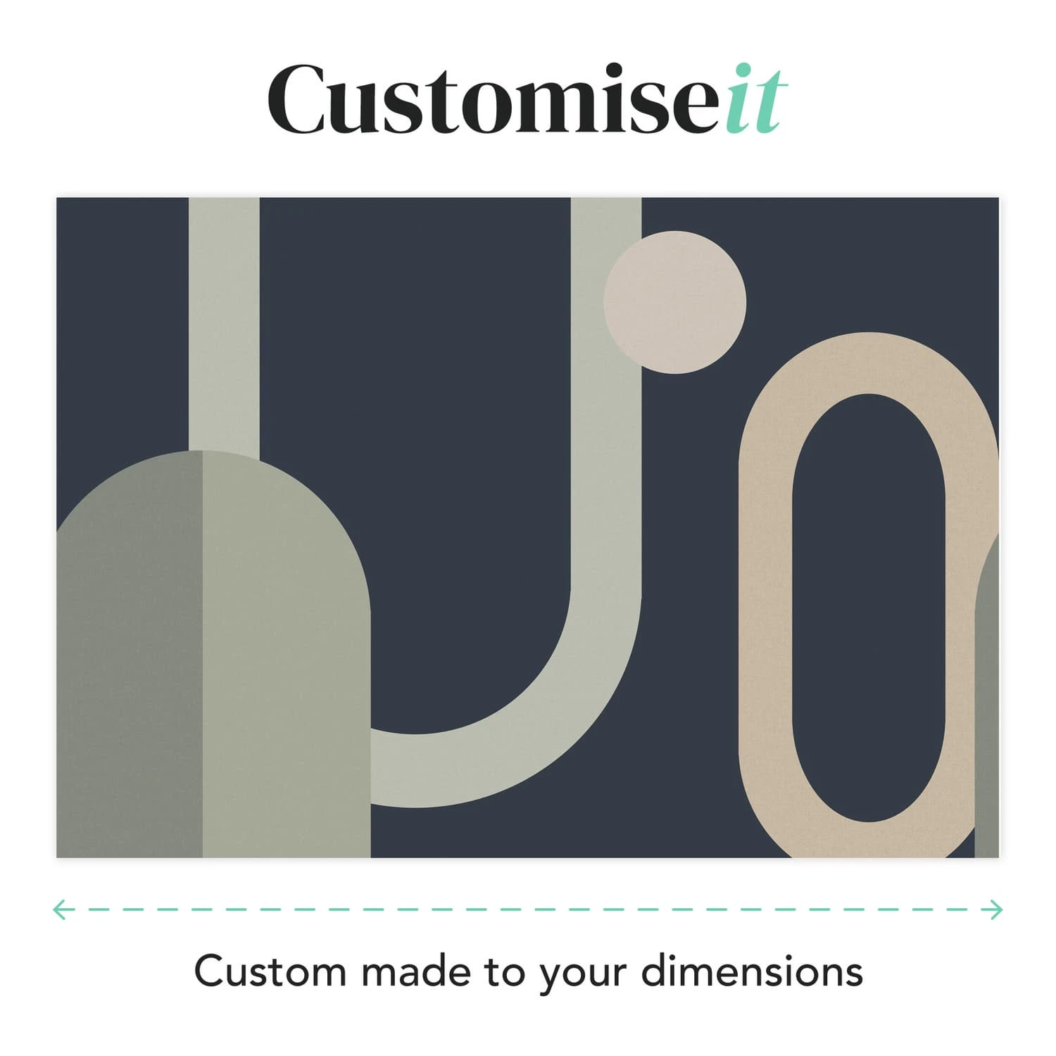 Oval Geo Pop Blue Bespoke Mural