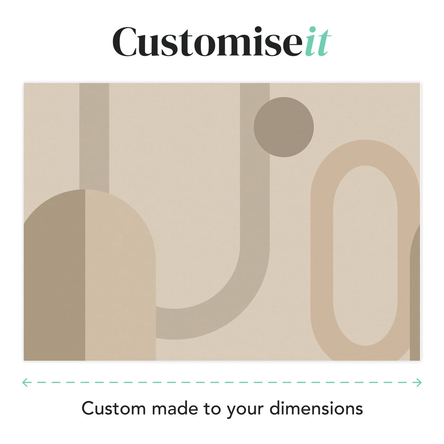 Oval Geo Pop Neutral Bespoke Mural