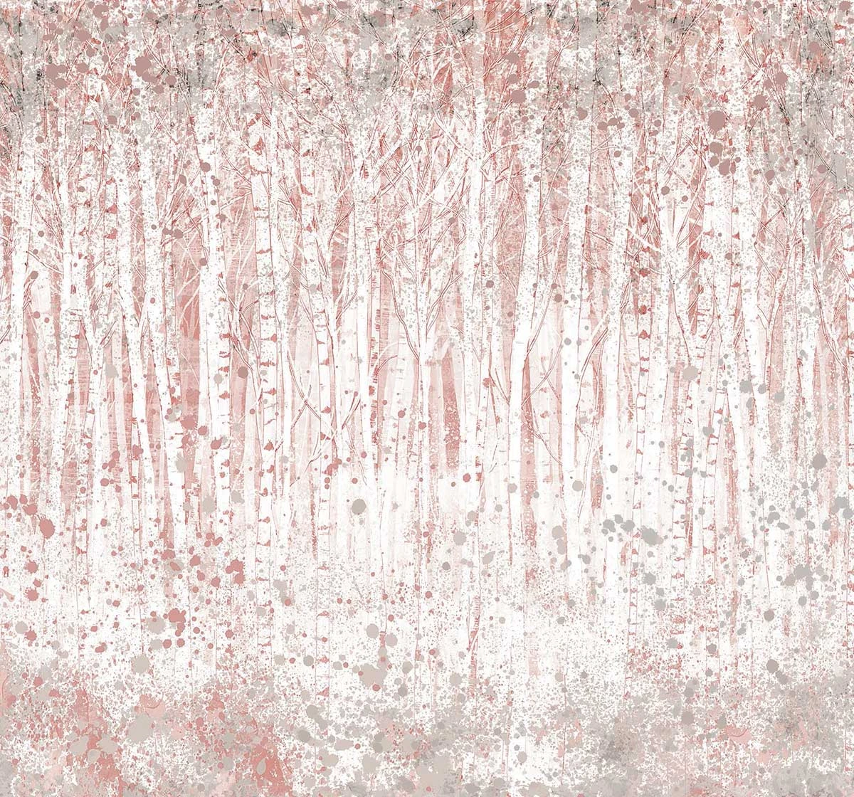Painterly Woods Pink Bespoke Mural
