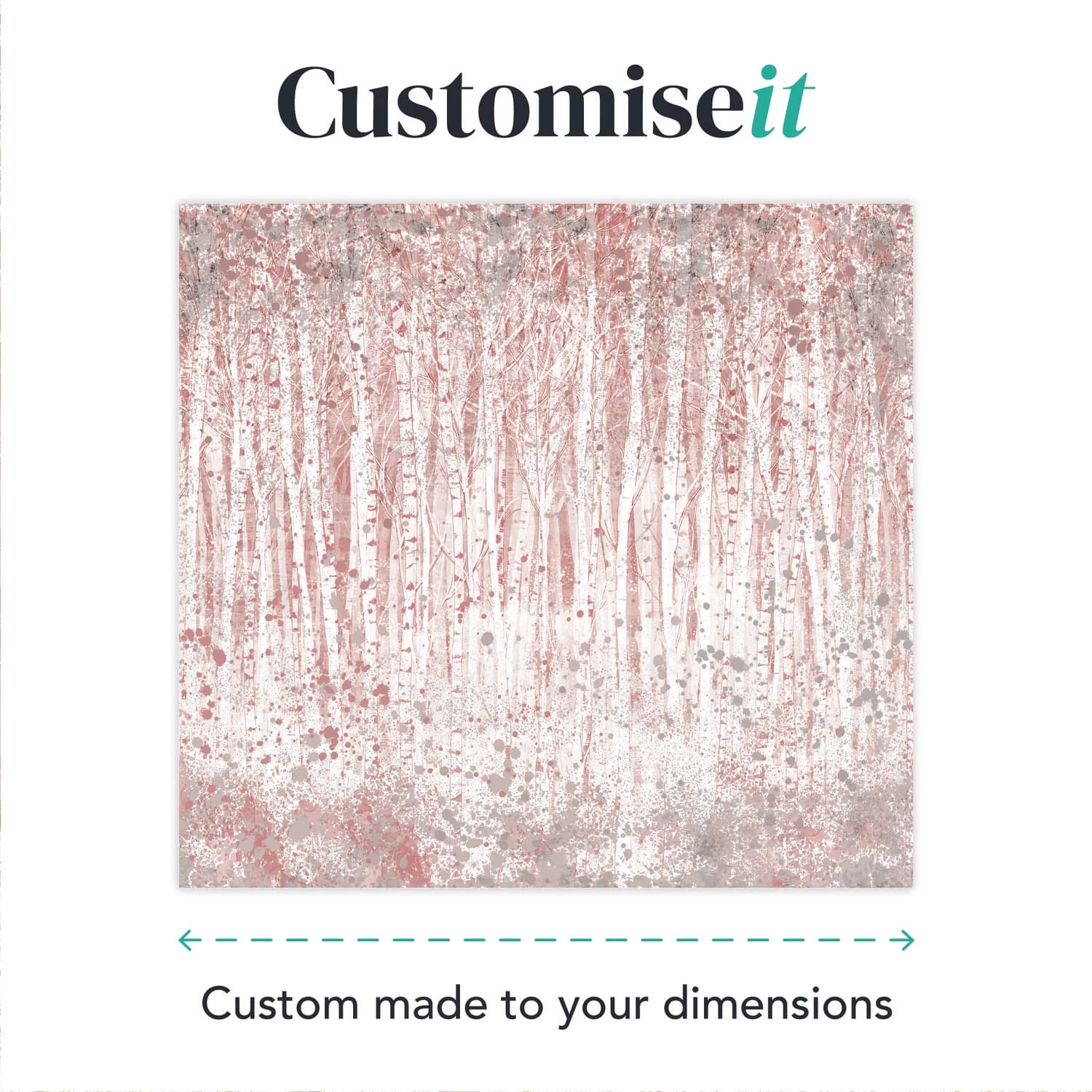 Painterly Woods Pink Bespoke Mural